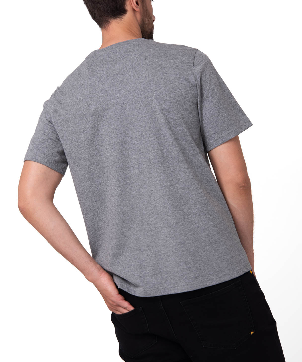 Polera Manga Corta Hombre Logo Gris CAT