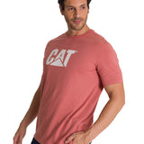 Polera Manga Corta Hombre Logo Terracota CAT