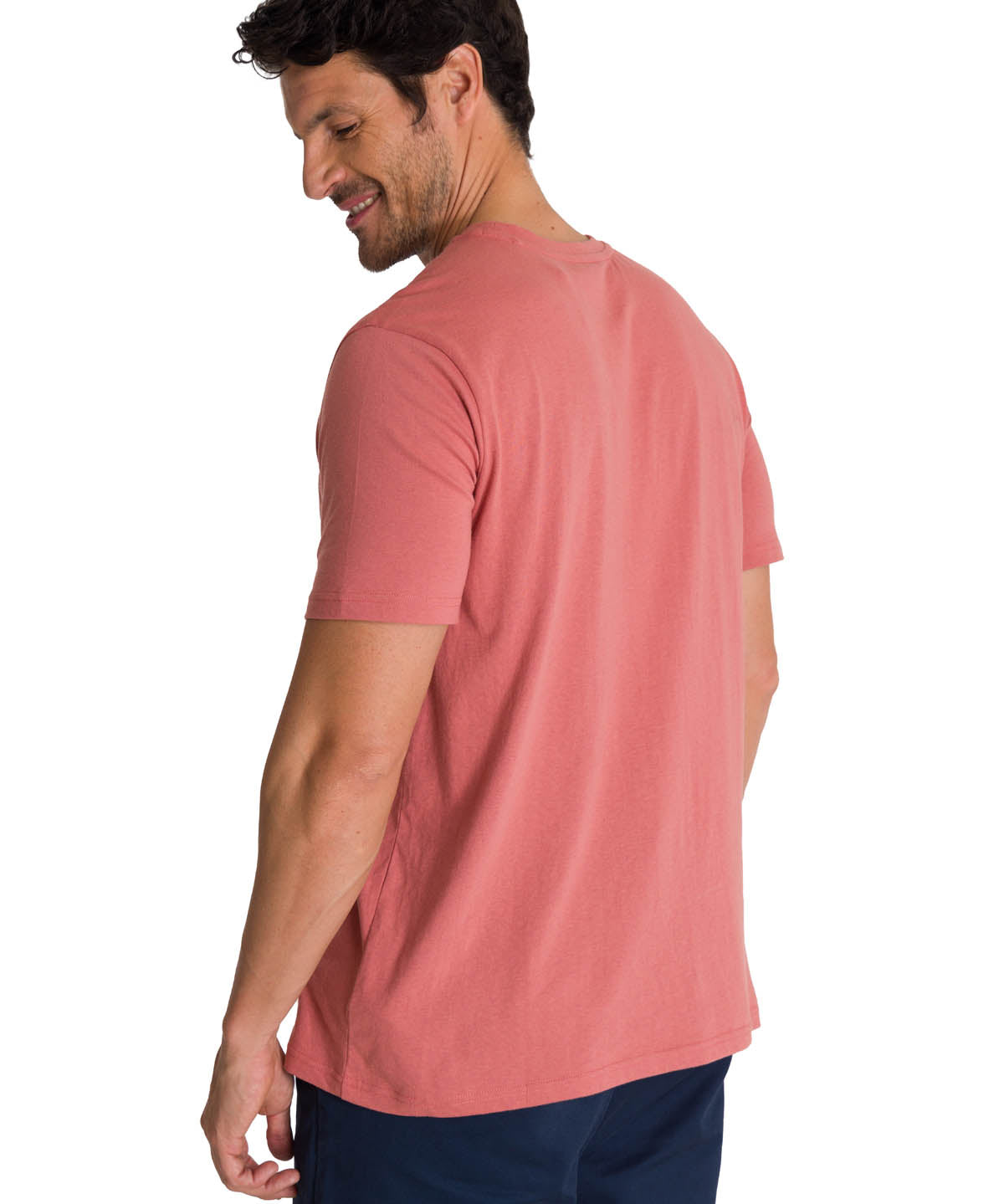 Polera Manga Corta Hombre Logo Terracota CAT