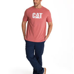 Polera Manga Corta Hombre Logo Terracota CAT