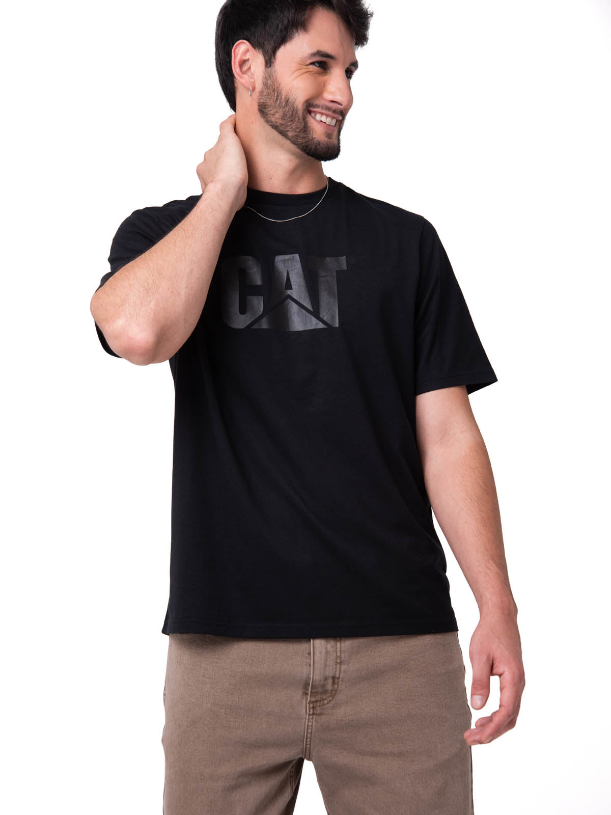 Polera Manga corta Casual Hombre CAT LOGO TEE Negro CAT