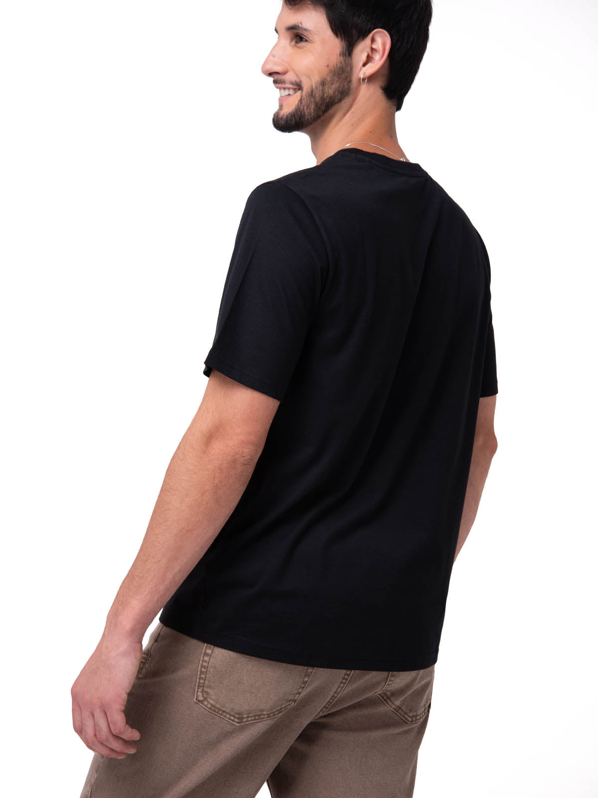 Polera Manga corta Casual Hombre CAT LOGO TEE Negro CAT