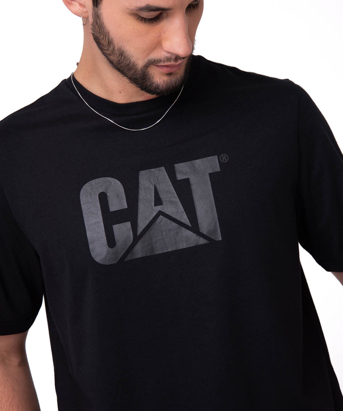 Polera Manga corta Casual Hombre CAT LOGO TEE Negro CAT