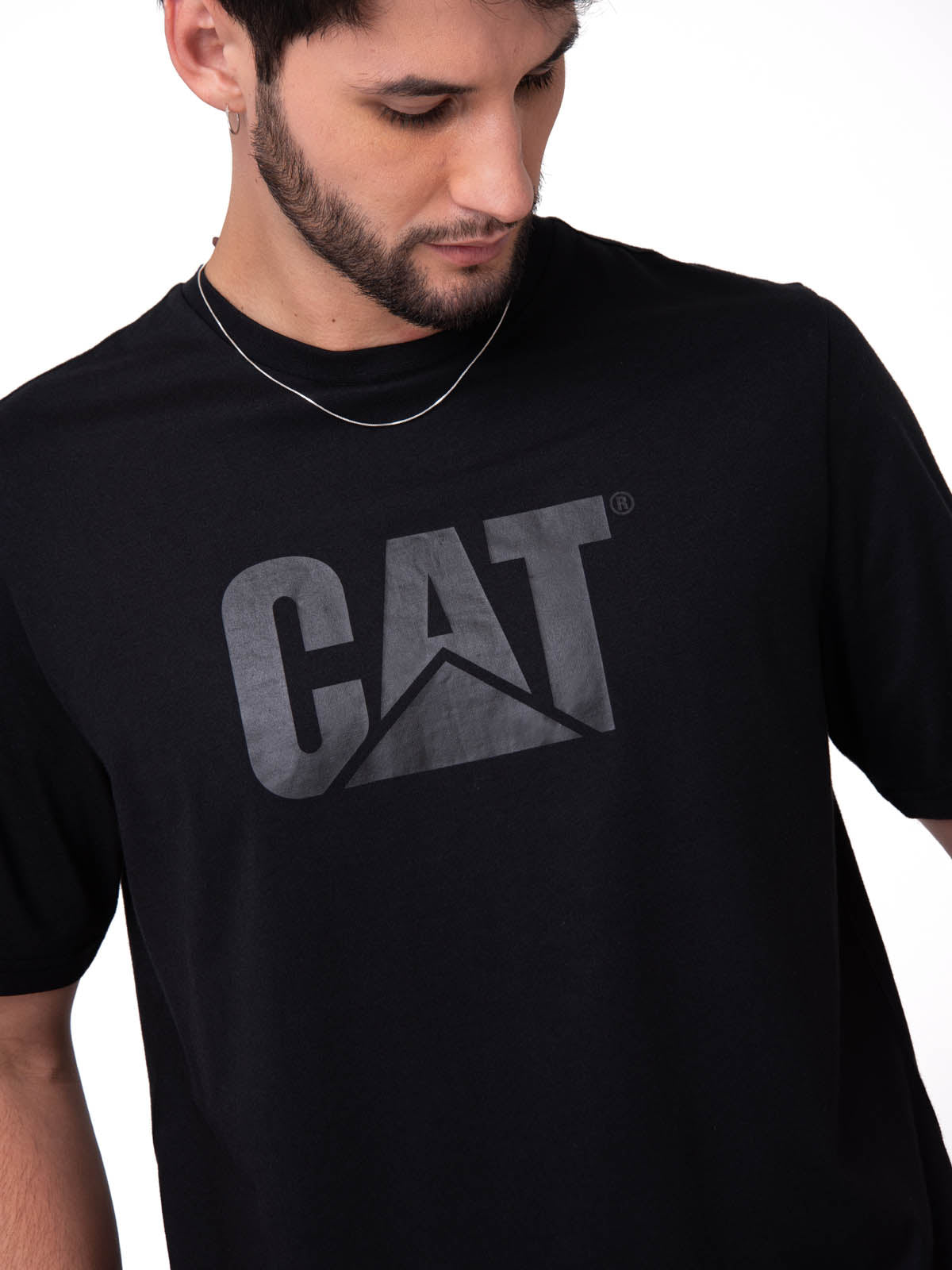 Polera Manga corta Casual Hombre CAT LOGO TEE Negro CAT
