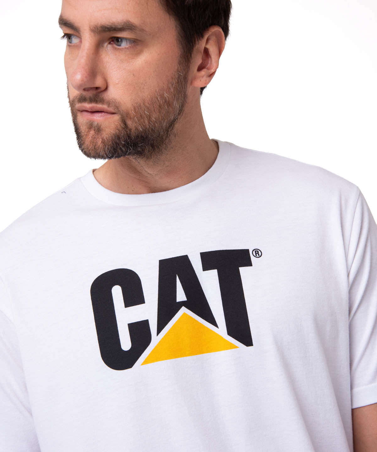 Polera Manga corta Casual Hombre CAT LOGO TEE Blanco CAT
