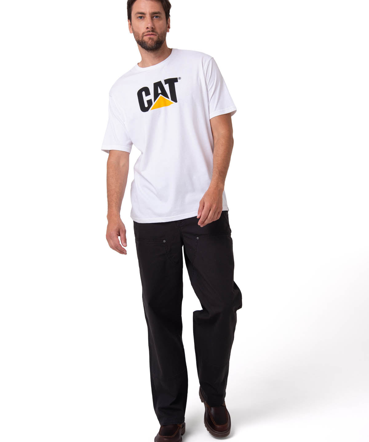 Polera Manga corta Casual Hombre CAT LOGO TEE Blanco CAT