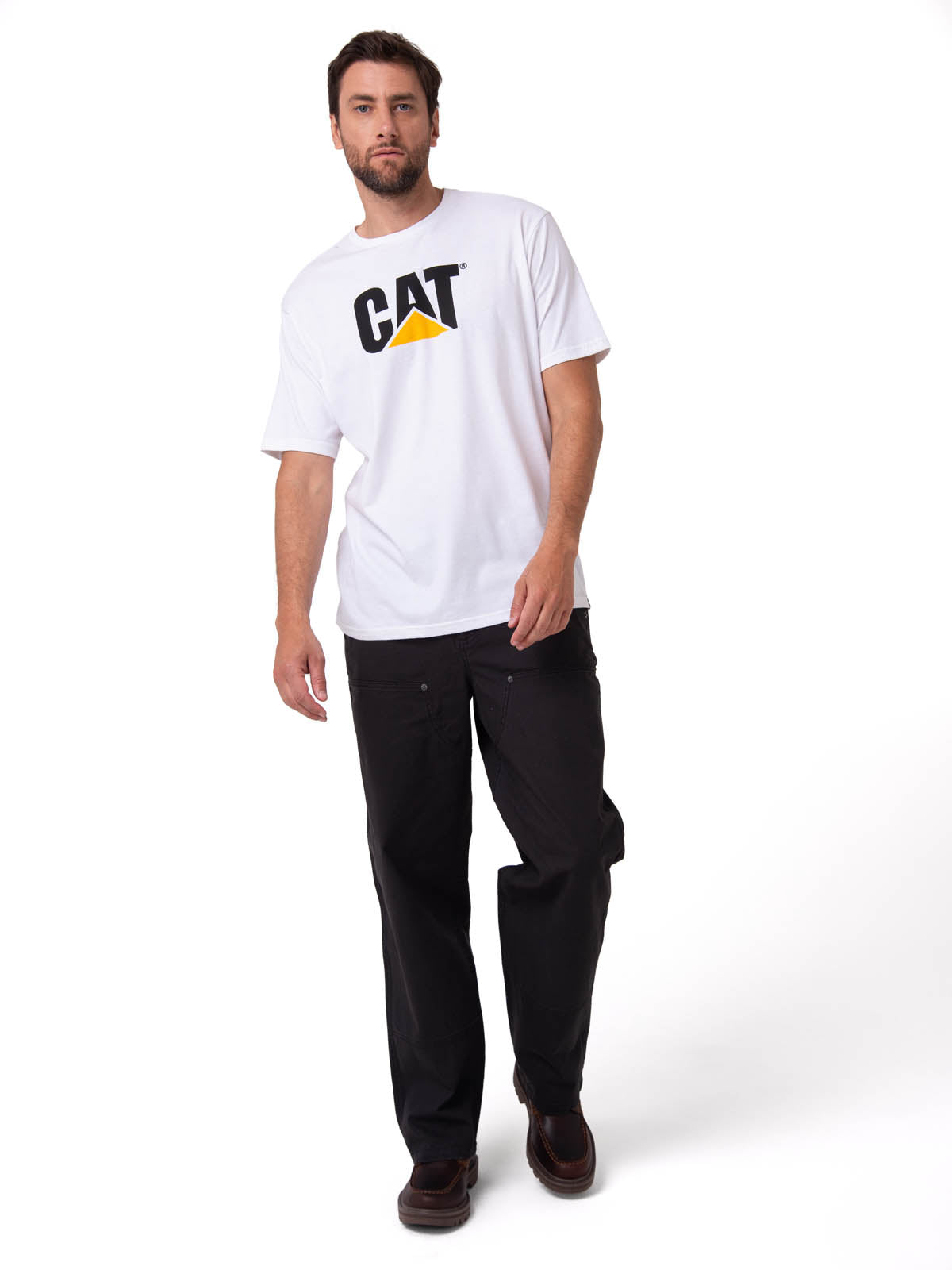Polera Manga corta Casual Hombre CAT LOGO TEE Blanco CAT