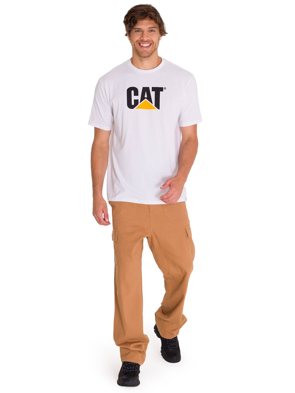Polera Manga corta Casual Hombre CAT LOGO TEE Blanco CAT