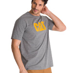 Polera Manga Corta Hombre Logo Gris CAT