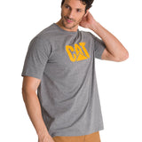 Polera Manga Corta Hombre Logo Gris CAT