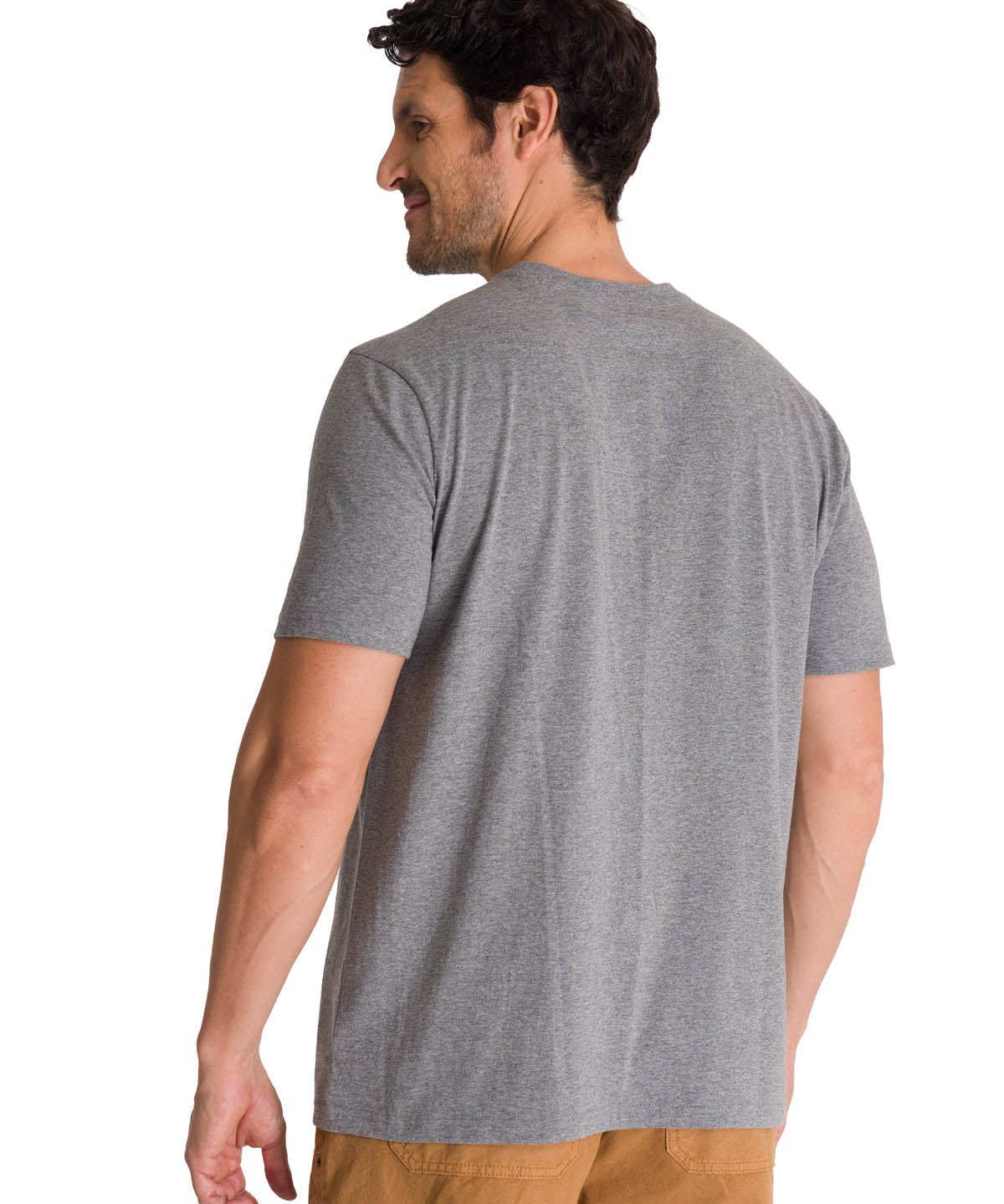Polera Manga Corta Hombre Logo Gris CAT