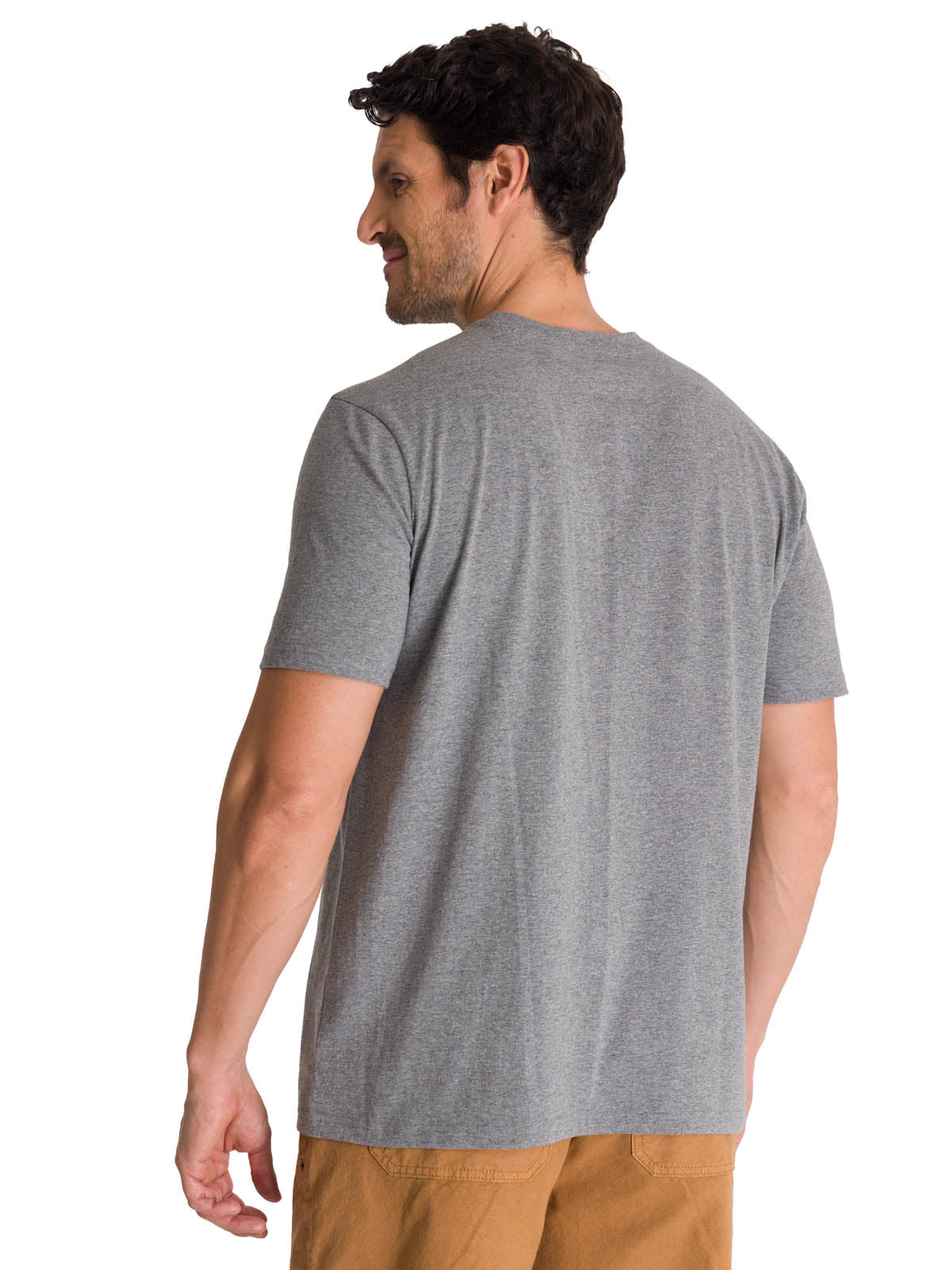 Polera Manga Corta Hombre Logo Gris CAT