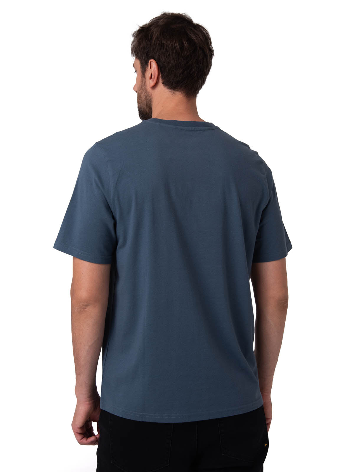 Polera Manga Corta Hombre Logo Azul Oscuro CAT