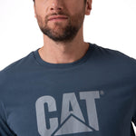 Polera Manga Corta Hombre Logo Azul Oscuro CAT