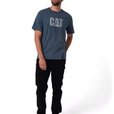 Polera Manga Corta Hombre Logo Azul Oscuro CAT