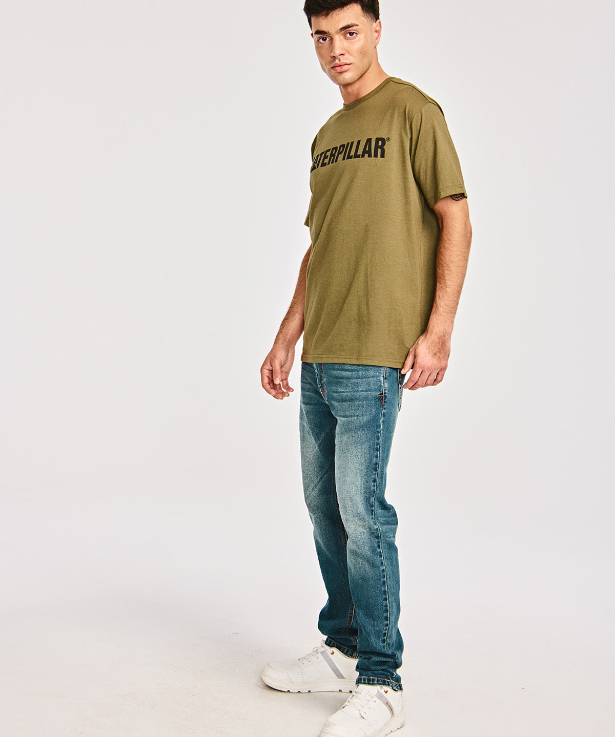Polera Manga corta Casual Hombre CATERPILLAR LOGO TEE Verde CAT