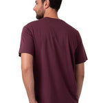 Polera Manga Corta Hombre Logo Caterpillar Granate