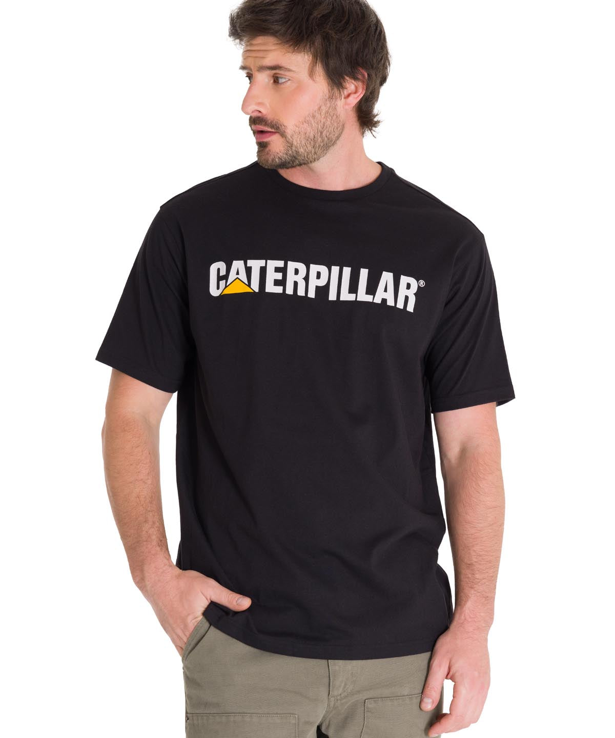 Polera Manga corta Casual Hombre CATERPILLAR LOGO TEE Negro CAT
