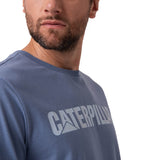 Polera Manga Corta Hombre Logo Caterpillar Azul