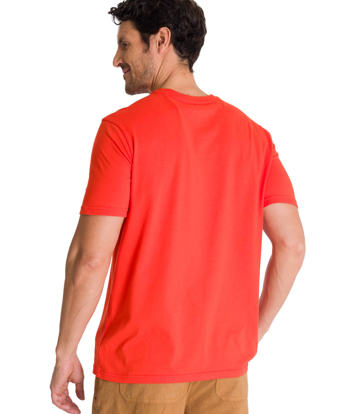 Polera Manga Corta Hombre Logo Caterpillar Rojo CAT