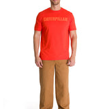 Polera Manga Corta Hombre Logo Caterpillar Rojo CAT