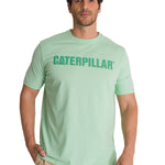 Polera Manga Corta Hombre Logo Caterpillar Verde CAT
