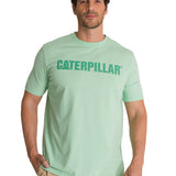 Polera Manga Corta Hombre Logo Caterpillar Verde CAT