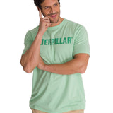 Polera Manga Corta Hombre Logo Caterpillar Verde CAT