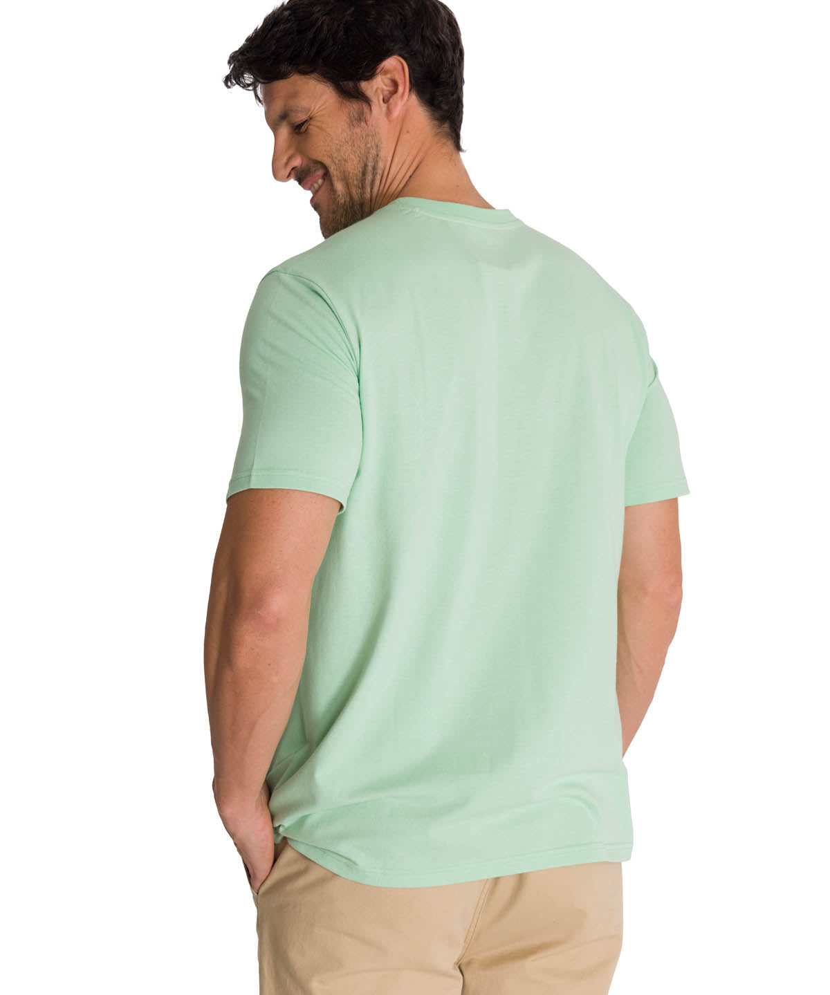 Polera Manga Corta Hombre Logo Caterpillar Verde CAT