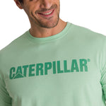 Polera Manga Corta Hombre Logo Caterpillar Verde CAT