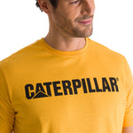 Polera Manga Corta Hombre Logo Caterpillar Amarillo CAT