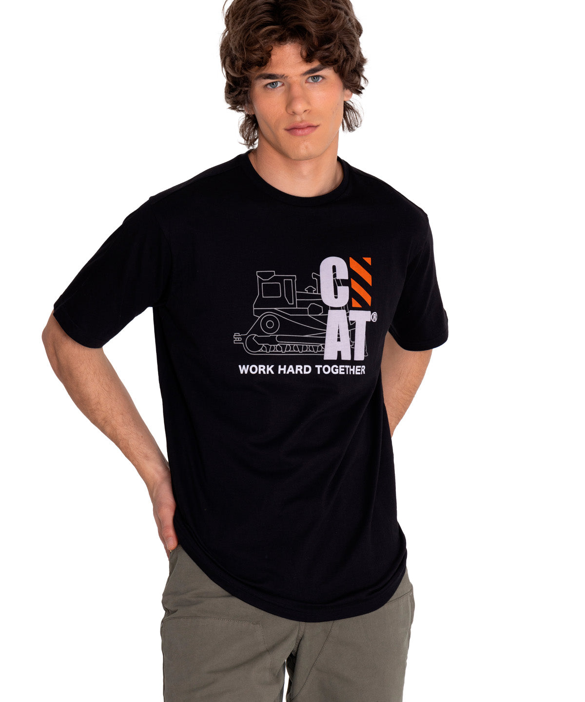 Polera Manga corta Casual Hombre WORKWEAR GRAPHIC TEE 3 Negro CAT