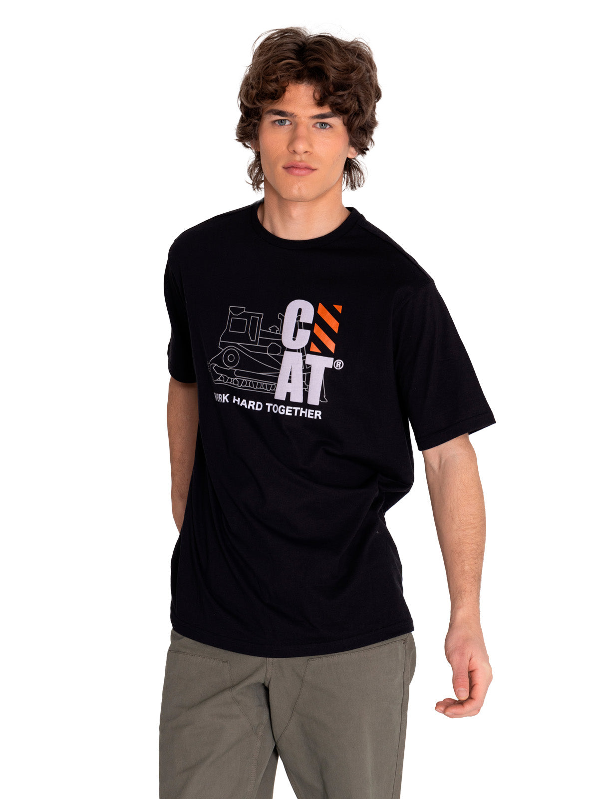 Polera Manga corta Casual Hombre WORKWEAR GRAPHIC TEE 3 Negro CAT