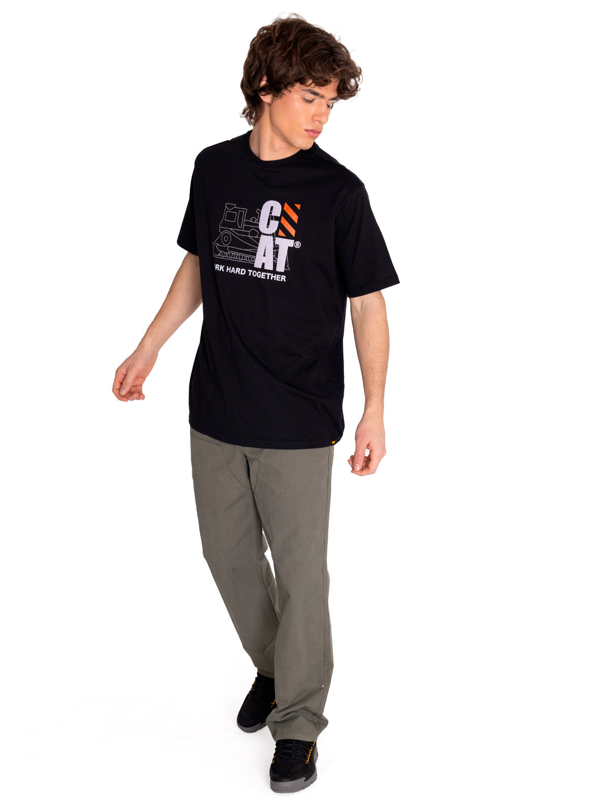 Polera Manga corta Casual Hombre WORKWEAR GRAPHIC TEE 3 Negro CAT