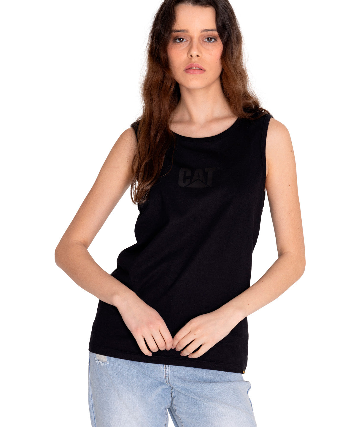 Polera Sin manga Casual Mujer CATERPILLAR LOGO TEE TANK Negro CAT