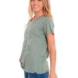 Polera Manga corta Casual Mujer CREW GRAPHIC TEE 1 Verde CAT