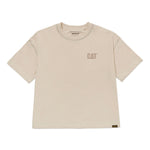 Polera Manga corta Casual Mujer CAT LOGO BOXY TEE Beige/Crudo CAT