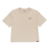 Polera Manga corta Casual Mujer CAT LOGO BOXY TEE Beige/Crudo CAT