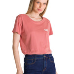 Polera Manga Corta Mujer Logo Terracota CAT