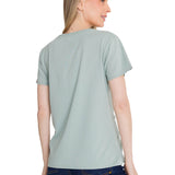Polera Manga Corta Mujer Logo Azul Celeste CAT