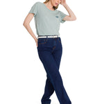 Polera Manga Corta Mujer Logo Azul Celeste CAT