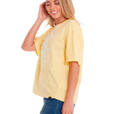 Polera Manga corta Casual Mujer BOXY HEAVYWEIGHT GRAPHIC TEE 1 Amarillo CAT