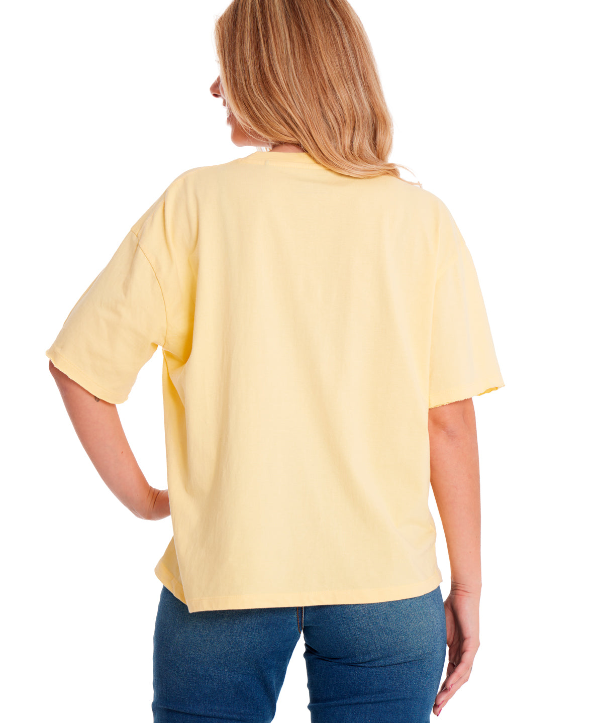 Polera Manga corta Casual Mujer BOXY HEAVYWEIGHT GRAPHIC TEE 1 Amarillo CAT