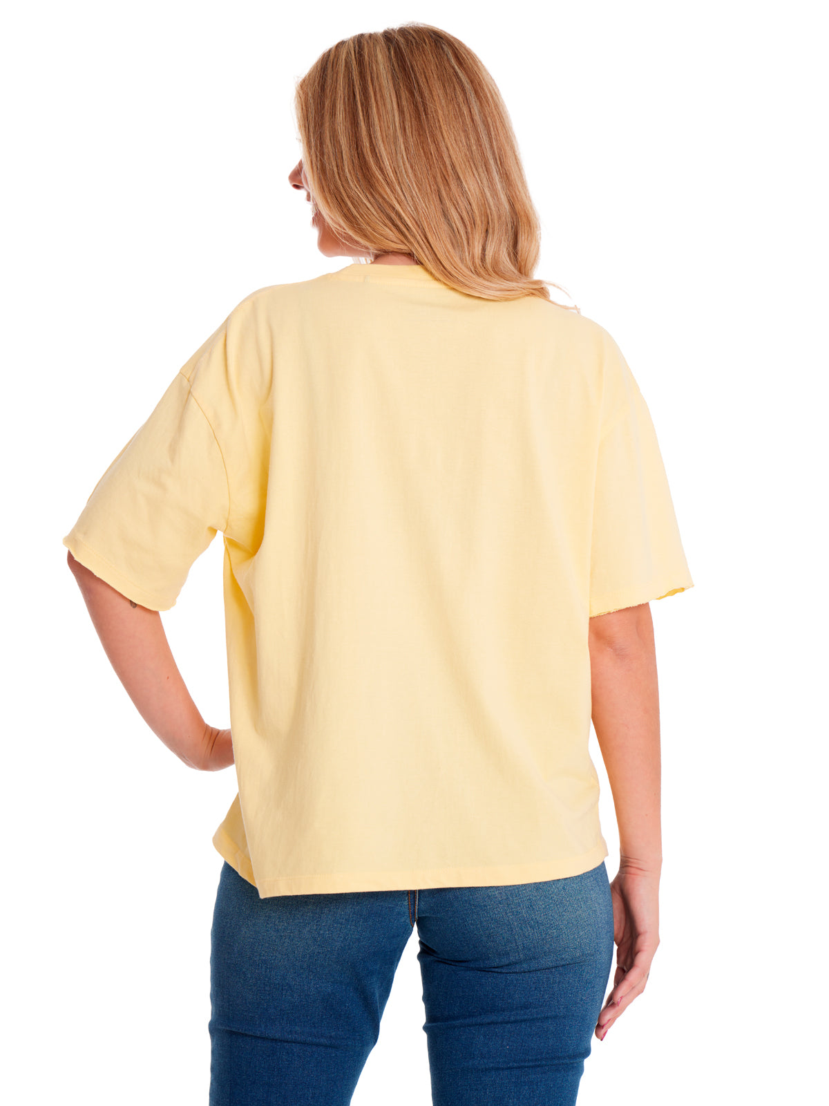 Polera Manga corta Casual Mujer BOXY HEAVYWEIGHT GRAPHIC TEE 1 Amarillo CAT