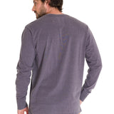 Polera Manga Larga Hombre Burnout L/S Henley Gris Oscuro Cat