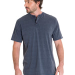 Polera Manga Corta Hombre Burnout S/S Henley Gris Oscuro Cat