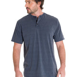 Polera Manga Corta Hombre Burnout S/S Henley Gris Oscuro Cat