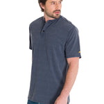 Polera Manga Corta Hombre Burnout S/S Henley Gris Oscuro Cat