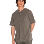Polera Manga corta Casual Hombre BURNOUT S/S HENLEY Verde CAT