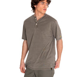 Polera Manga corta Casual Hombre BURNOUT S/S HENLEY Verde CAT